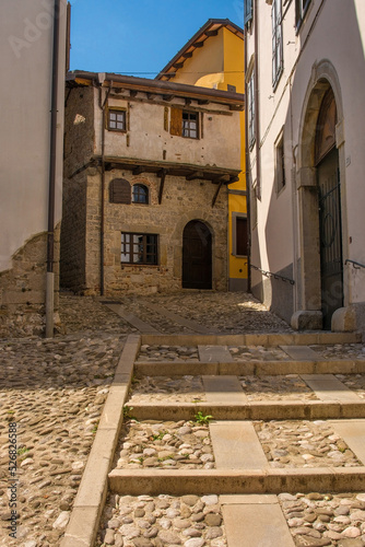 A medieval house in the historic centre of Cividale del Friuli, Udine Province, Friuli-Venezia Giulia, north east Italy. 15th century  © dragoncello
