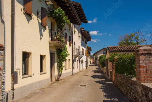 A quiet back street in the historic Borgo Brossana area of Cividale del Friuli, Udine Province, Friuli-Venezia Giulia, north east Italy
