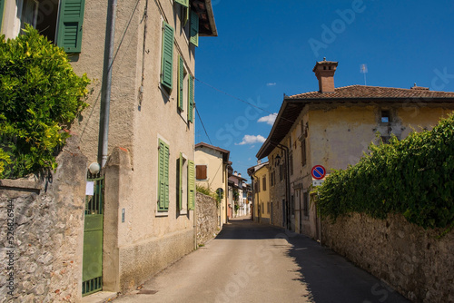A quiet back street in the historic Borgo Brossana area of Cividale del Friuli, Udine Province, Friuli-Venezia Giulia, north east Italy
