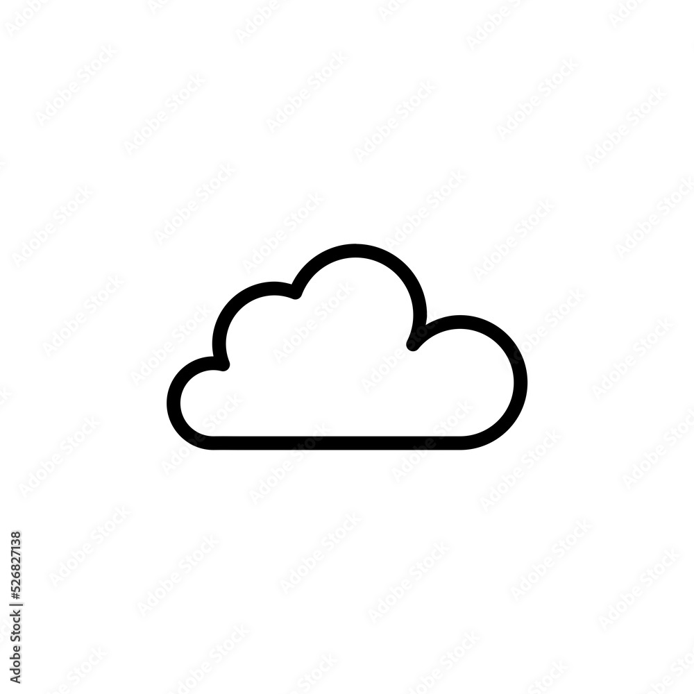 Cloud line icon isolated on white background Cloud line icon isolated on white background