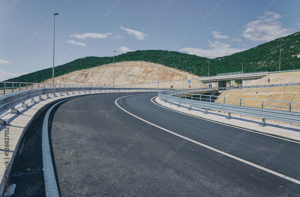 Expressway on the Peljesac peninsula under construction