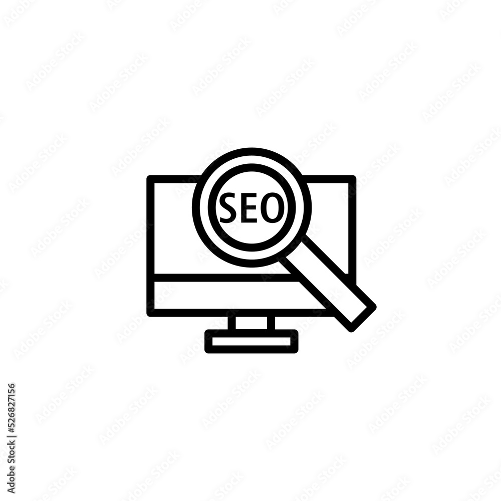 Seo line icon isolated on white background Seo line icon isolated on white background