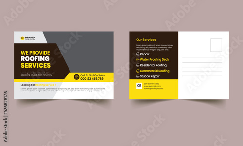 Roofing Postcard Template Design