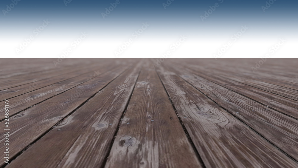 A 3d rendering image of wooden floor