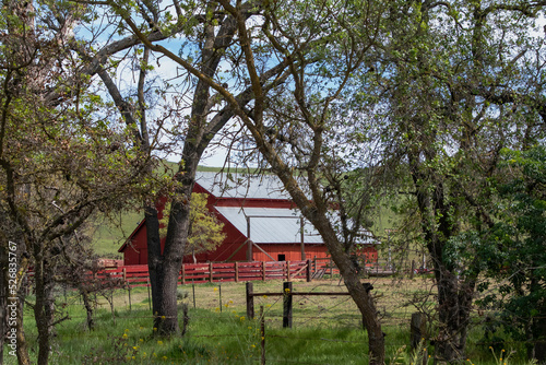 A red Barn in the Countryside