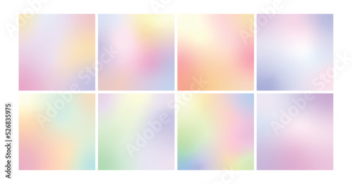 Soft gradient square background set. Pastel colors vector backdrop