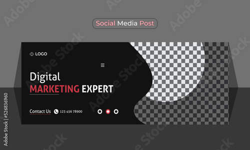 Digital marketing expert and social media face book cover post design template