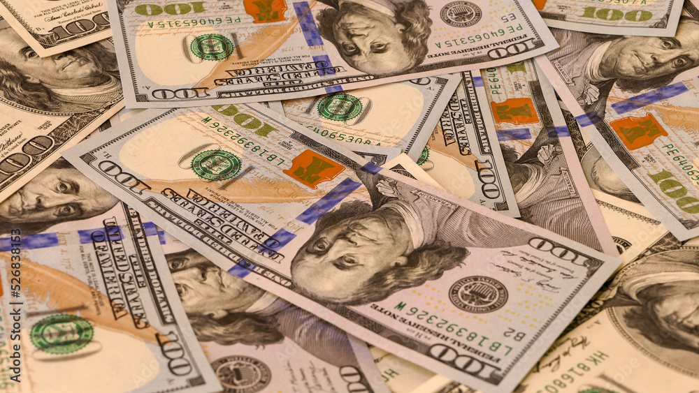 Background of US Currency banknotes Financial concept Money background Hundred dollar bills Background of US Currency banknotes Financial concept Money background Hundred dollar bills