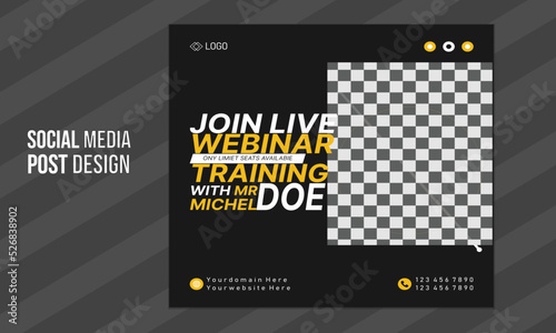 Digital marketing expert and social media post design live webinar template