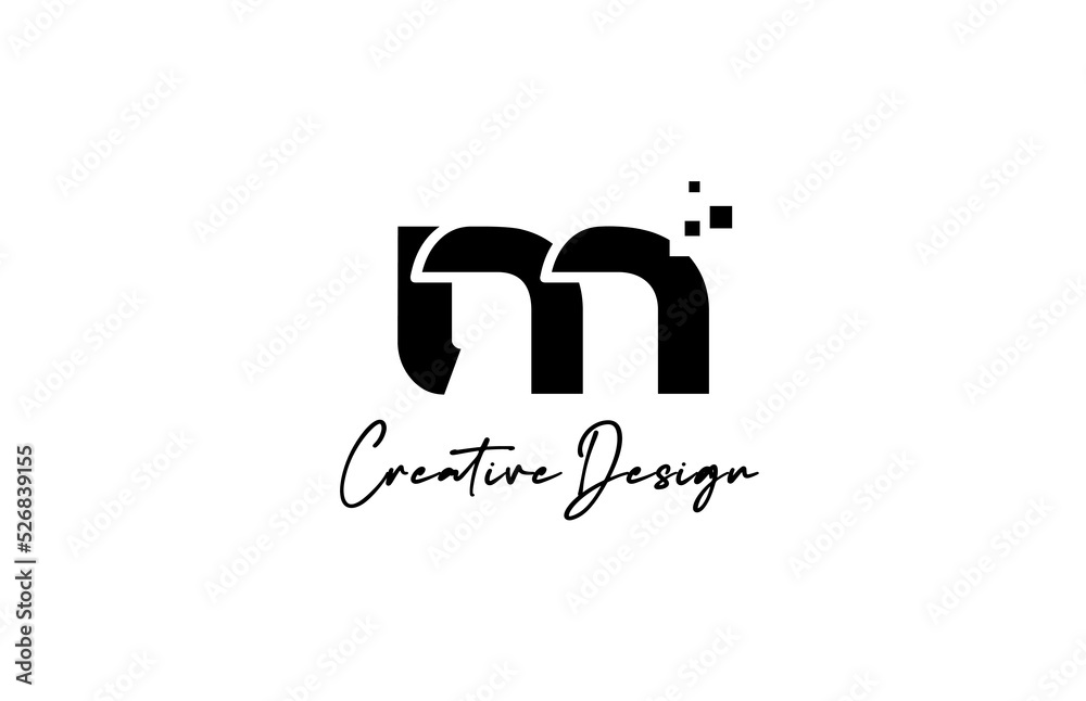 black white M alphabet letter logo icon design with dots. Creative template for business and company black white M alphabet letter logo icon design with dots. Creative template for business and company