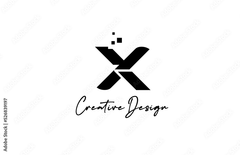 black white X alphabet letter logo icon design with dots. Creative template for business and company black white X alphabet letter logo icon design with dots. Creative template for business and company