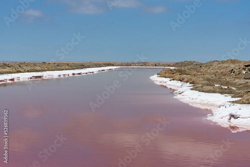 Valokuva Namibia, the the salt marshes with pink lake, Walvis Bay