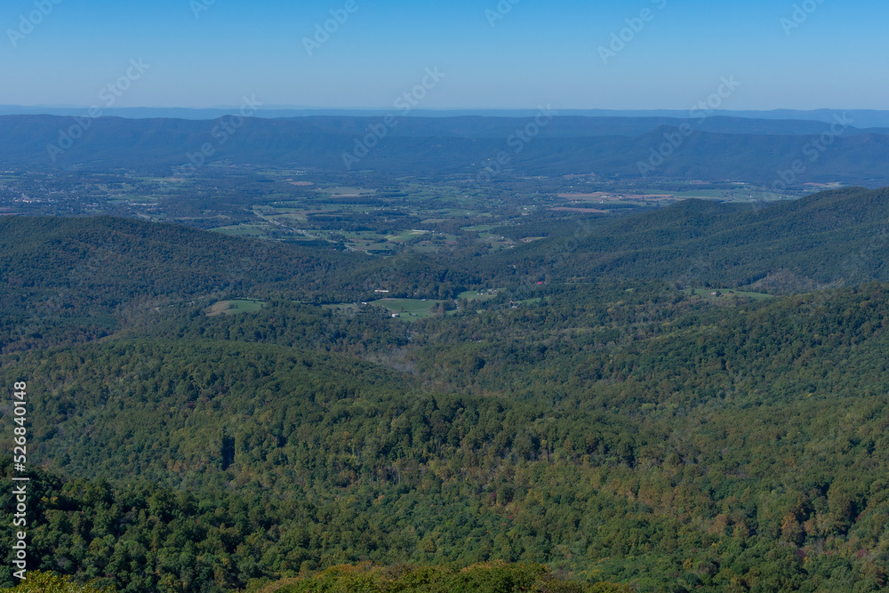 Blue and green landscape of the Shenandoah Valley