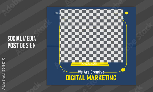 Digital marketing and social media post webinar design template