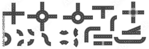 Road, highway vector set icon