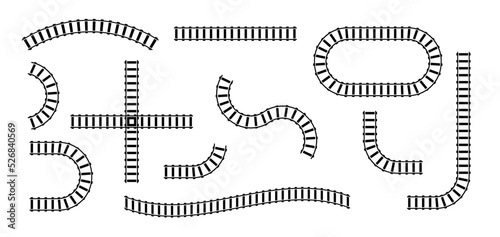 Train railway road constructor elements vector