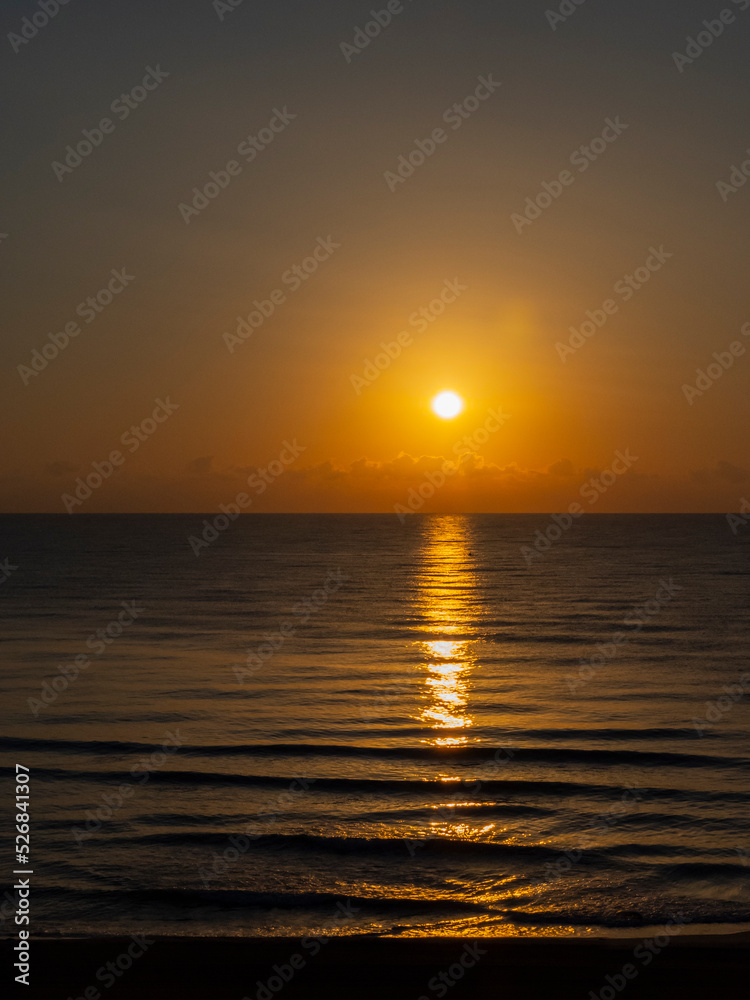 Fototapeta premium Sunrise on the beach of Palmeres (Valencia-Spain)