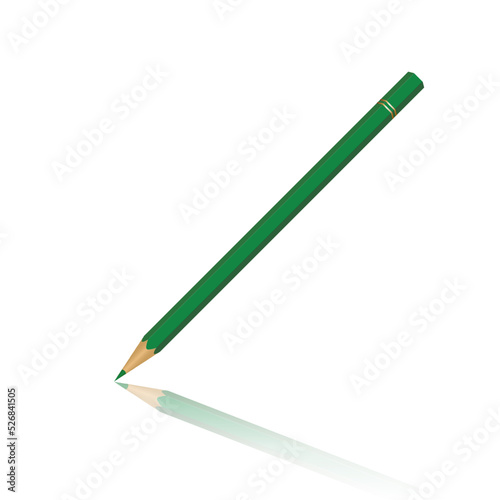 Realistic wooden green pencil for school and preschool Art equipment
