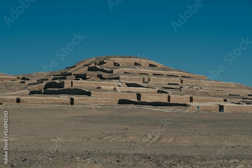 Beautiful shot of the The Pyramid at Cahuachi, Peru photo