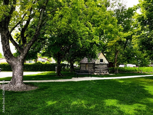 Wooden cabin in West Bountiful City Park In Utah