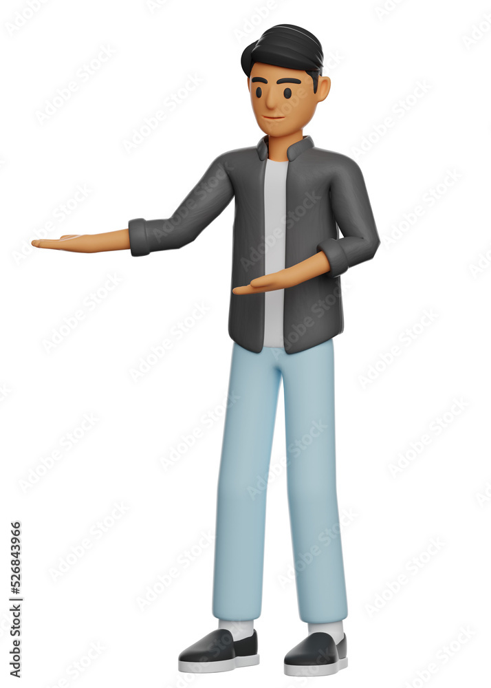 3D illustration of man posing for presentation 3D illustration of man posing for presentation
