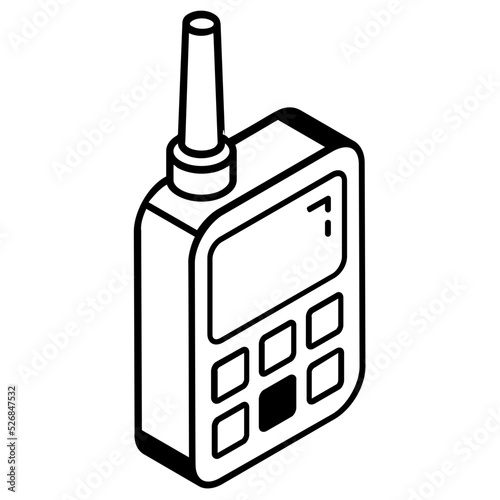 Download premium line icon of walkie talkie 