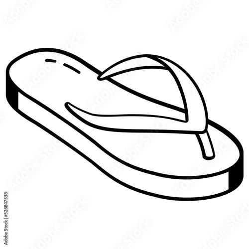 Modern outline icon of flip flop 