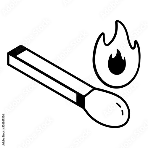 A handy outline icon of matchstick 
