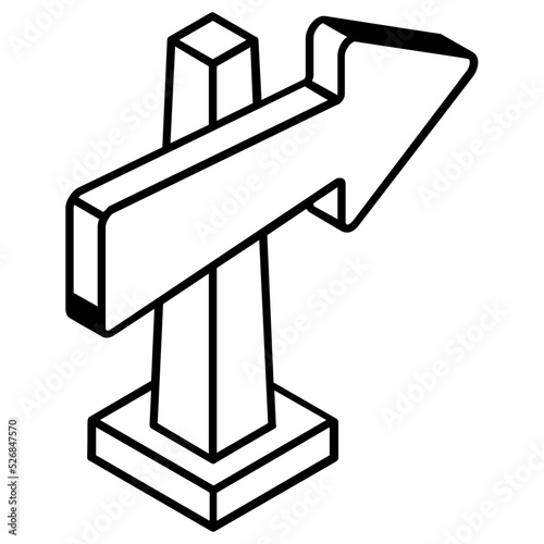 A well-designed line icon of directions 