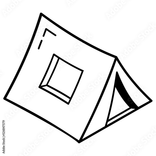 A handy line icon of camp 