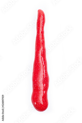 red glitter liquid isolated on white background