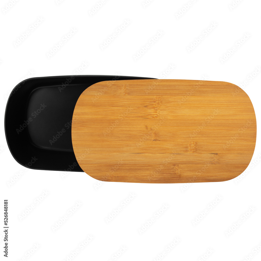 empty bread box with bamboo lid isolated on white background empty bread box with bamboo lid isolated on white background