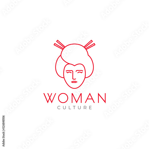 woman culture japan hair traditional logo design