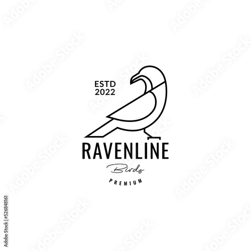 geometric raven line logo design photo