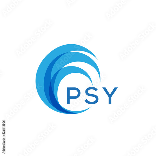 Fototapeta Naklejka Na Ścianę i Meble -  PSY letter logo. PSY blue image on white background. PSY Monogram logo design for entrepreneur and business. PSY best icon.
