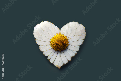 Greeting card design. Romantic gift for valentine s day. Bouquet of white flowers in the shape of a heart. Heart of flowers - A symbol of love and devotion. Surprise for the woman you love