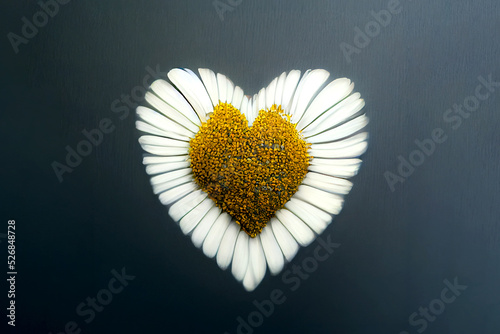 Romantic gift for valentine's day. Heart of flowers - A symbol of love and devotion. Greeting card design. Surprise for the woman you love. Bouquet of white flowers in the shape of a heart