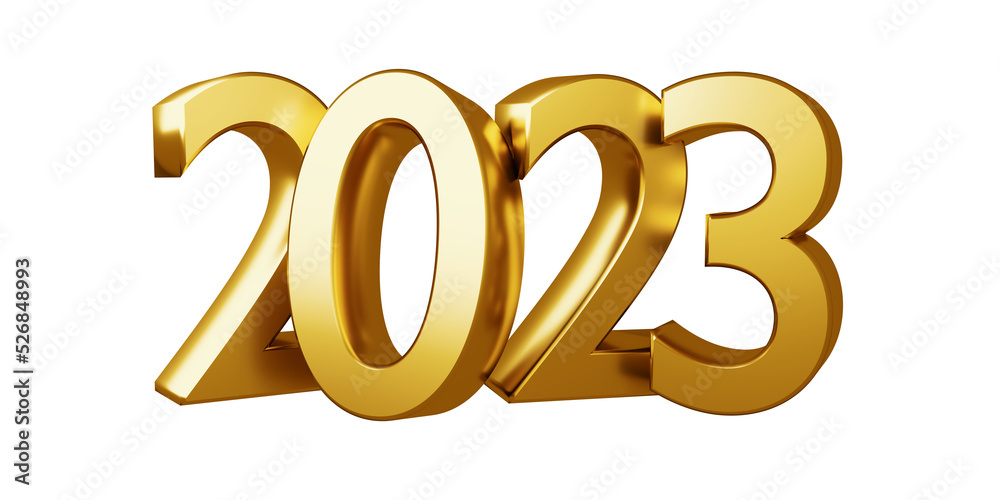 Number 2023 New Year isolated on transparent background Number 2023 New Year isolated on transparent background