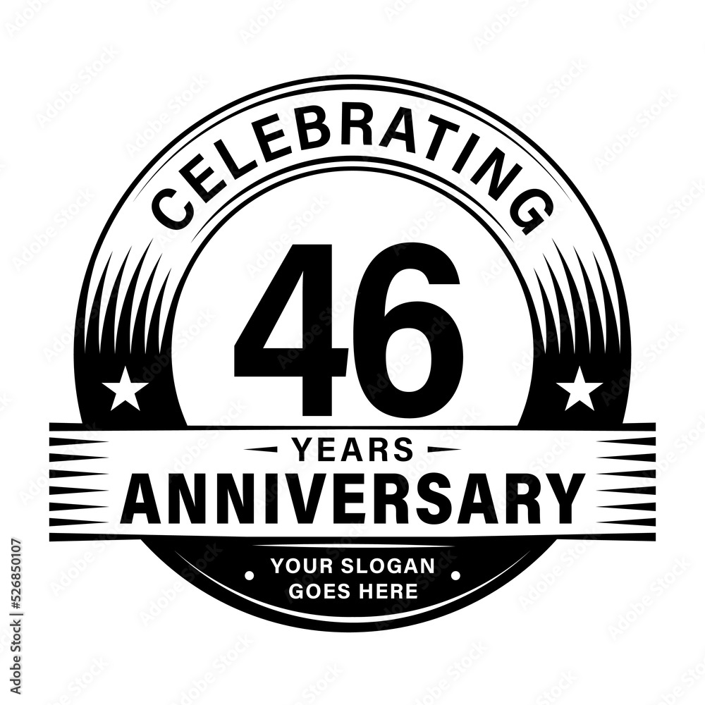 Fototapeta premium 46 years anniversary celebration design template. 46th logo vector illustrations. 