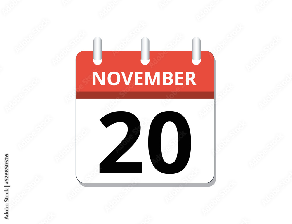 November, 20th calendar icon vector
November, 20th calendar icon vector