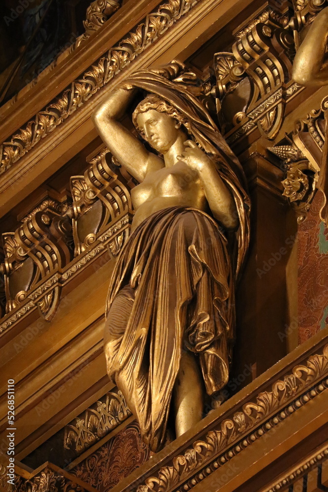 Détail du Palais Garnier, l’Opéra National de Paris - obrazy, fototapety, plakaty 