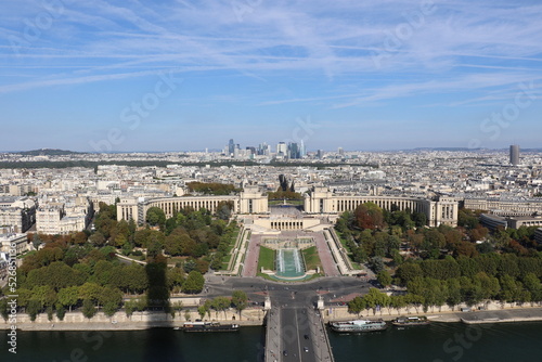 Vue aérienne de la place du Trocadero à Paris