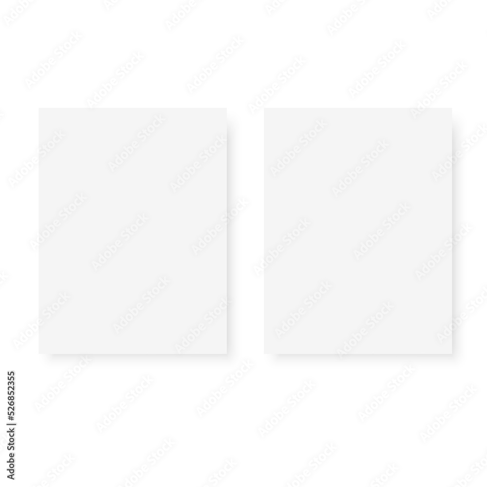 Two sheets white blank template. Two sheets white blank template.