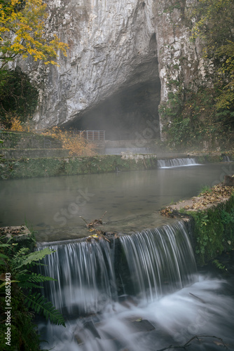 The waterfall and the area around the Petnička cave in autumn photo