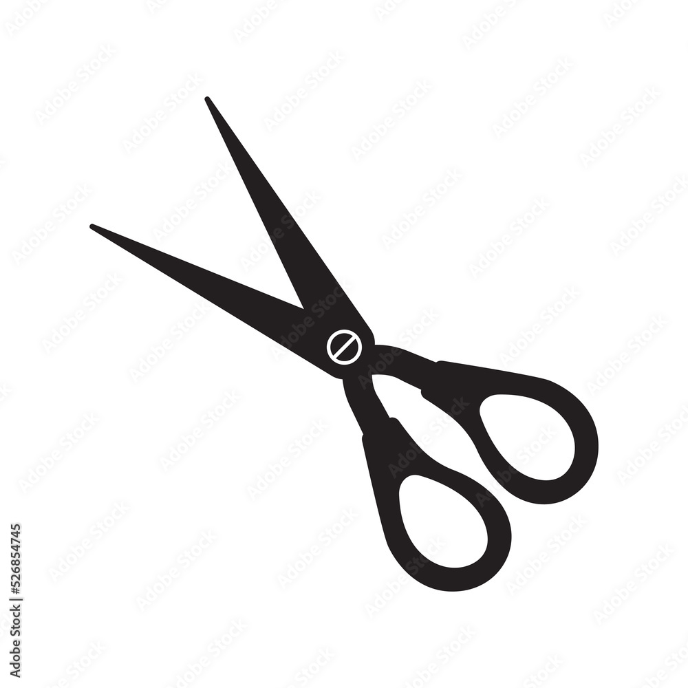 Paper cutting scissors tool icon | Black Vector illustration | Paper cutting scissors tool icon | Black Vector illustration |