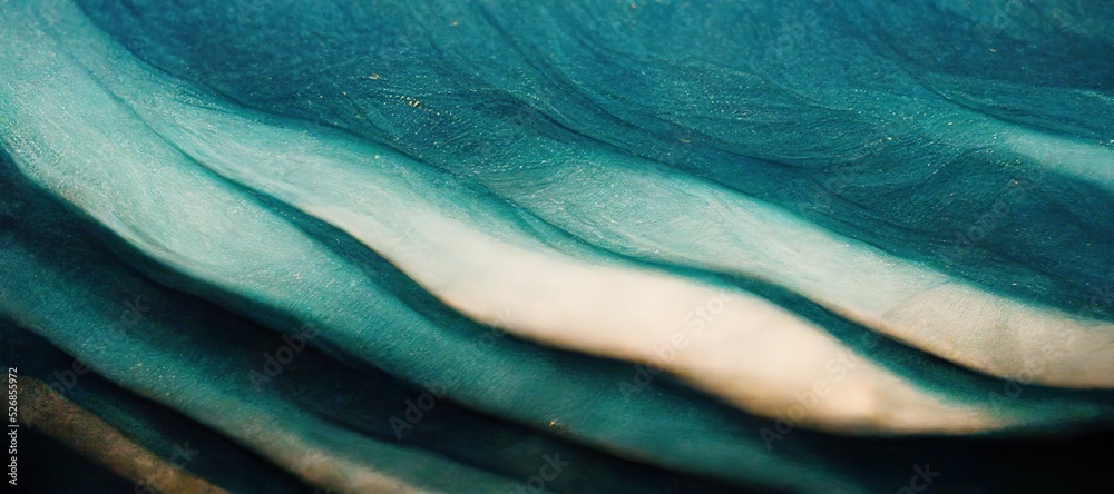 Abstract seafoam green ocean with pearl white waves and lines, grainy ...