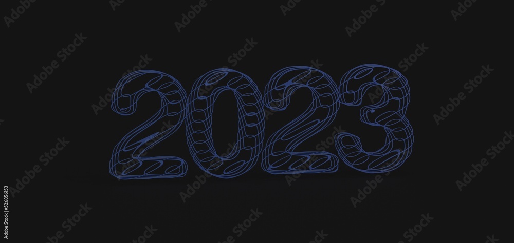Typography design of 2023 with 3d style design Typography design of 2023 with 3d style design