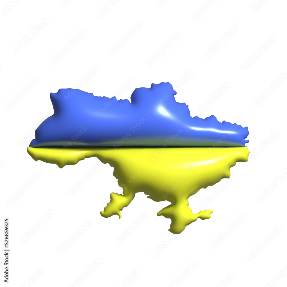 Ukrainian 3d map and flag icon. Stand with Ukraine. Stop the war Ukrainian 3d map and flag icon. Stand with Ukraine. Stop the war