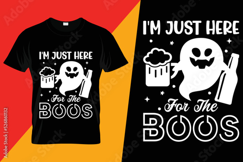 I'm Just Here For The Boos Halloween Women Ghost Cute Funny T-Shirt