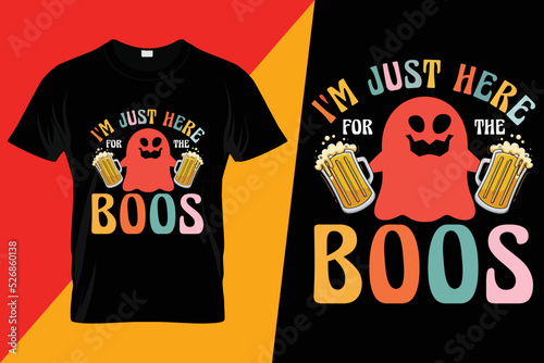 I'm Just Here For The Boos Halloween Women Ghost Cute Funny T-Shirt